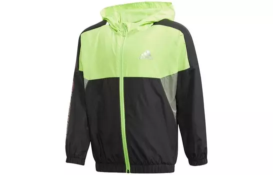 Детская куртка Adidas, черный/зеленый