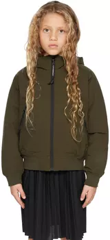 Детская куртка цвета хаки с очками C.P. Company Kids