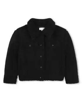 Детская куртка из флисовой ткани с кнопками Marc Jacobs, черный