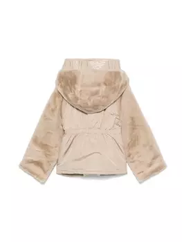 Детская куртка из искусственного меха Emporio Armani Emporio Armani Kids, коричневый