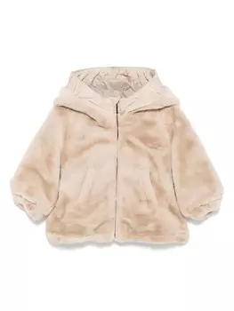 Детская куртка из искусственного меха Emporio Armani Emporio Armani Kids, коричневый