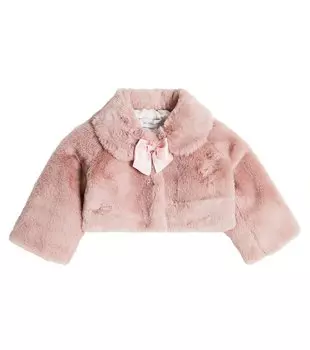 Детская куртка из искусственной овчины Monnalisa, розовый