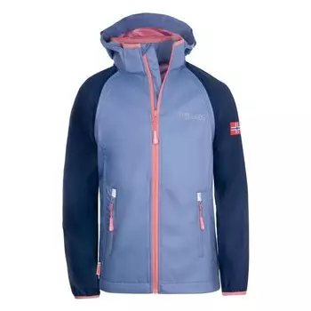 Детская куртка из софтшелла на молнии Rondane темно-синий/пыльно-синий/антично-розовый TROLLKIDS, цвет grau