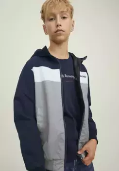Детская куртка Jack & Jones для активного отдыха "JJERUSH BLOCKING HOOD", с капюшоном Jack & Jones Junior, синий