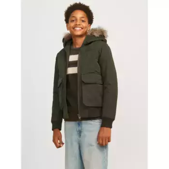 Детская куртка Jack & Jones для активного отдыха «JJECONSTRUCT DETACHABLE FOR BOMBER JNR», с капюшоном Jack & Jones Junior, цвет rosin