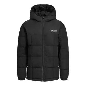 Детская куртка Jack & Jones для активного отдыха «JJBEN SQUARE HOOD JACKET JNR», с капюшоном Jack & Jones Junior, черный