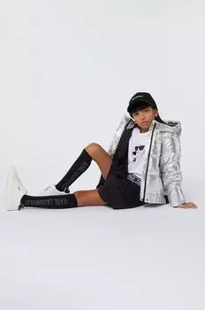 Детская куртка Карла Лагерфельда Karl Lagerfeld, серебряный