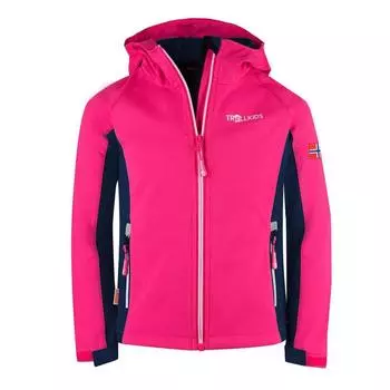 Детская куртка Кристиансанн водоотталкивающая темно-синяя/розовая TROLLKIDS, цвет blau