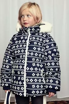 Детская куртка Mini Rodini Цветы, темно-синий