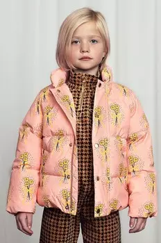 Детская куртка Mini Rodini Зимние цветы, розовый