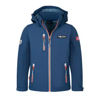 Детская куртка Preikestolen Mystic Blue/Steel Blue/Dark Orange TROLLKIDS, цвет orange
