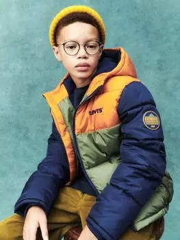 Детская куртка-пуховик с капюшоном Core из переработанного сырья Levi's, океанская пещера