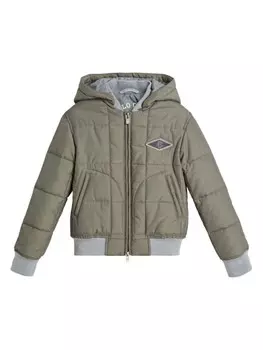 Детская куртка-пуховик с логотипом Brunello Cucinelli Brunello Cucinelli Kids, зеленый