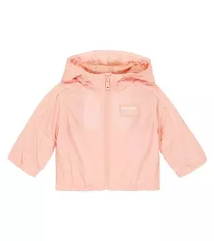 Детская куртка с капюшоном и логотипом horseferry Burberry Kids, розовый
