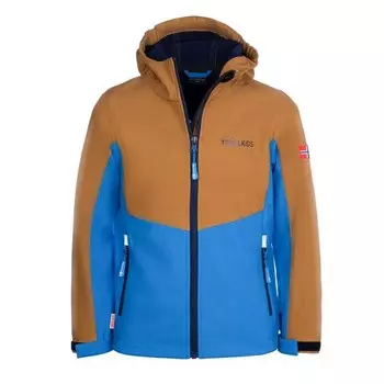 Детская куртка Softsell Кристиансанн Бронзовый/Лазурный/Темно-синий TROLLKIDS, цвет braun