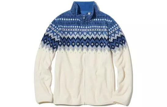 Куртка UNIQLO, молочно-белый/синий