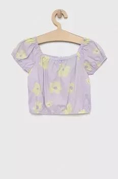 Детская льняная блузка Gap, фиолетовый