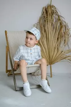 Детская льняная кепка с козырьком RAMSEY Jamiks, синий