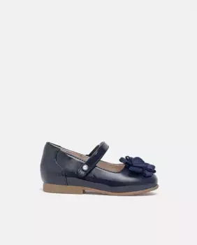 Детская лакированная кожа Мэри Джейн с цветком mayoral, темно-синий