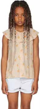 Детская майка бежевого цвета с апельсинами TINYCOTTONS