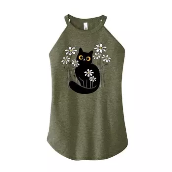 Детская майка Black Cat In Daisies с высоким воротником Licensed Character, зеленый