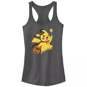Детская майка-борцовка Pokemon Pikachu с принтом "Сладость или гадость" Licensed Character, серый