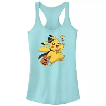 Детская майка-борцовка Pokemon Pikachu с принтом "Сладость или гадость" Licensed Character, цвет cancun