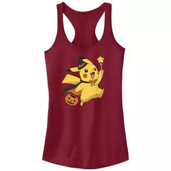 Детская майка-борцовка Pokemon Pikachu с принтом "Сладость или гадость" Licensed Character, цвет scarlet