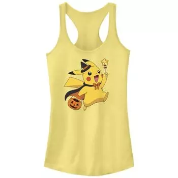 Детская майка-борцовка Pokemon Pikachu с принтом "Сладость или гадость" Licensed Character, цвет banana