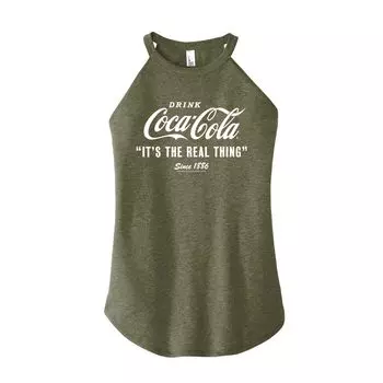 Детская майка Coca-Cola Real Thing с высоким воротником и рисунком Coke Licensed Character, зеленый