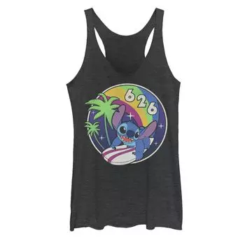 Детская майка Disney Lilo & Stitch 626 Stitch Day в стиле ретро с радужным портретом Licensed Character