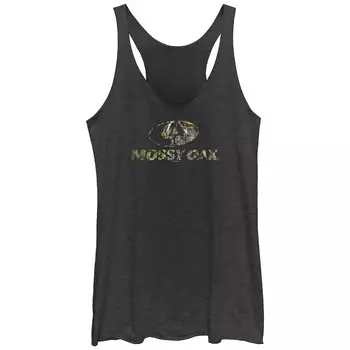 Детская майка Mossy Oak Forest с камуфляжным узором Tri-Blend Racerback и графическим рисунком Licensed Character, цвет Black Heather