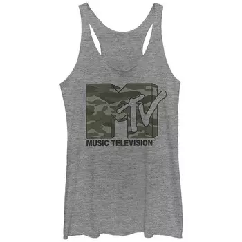 Детская майка MTV с камуфляжным принтом и логотипом Racerback Licensed Character, цвет Gray Heather