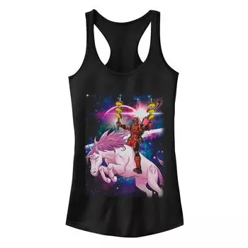 Детская майка на бретельках с гоночной спиной и космическим портретом Marvel Deadpool Taco Unicorn Licensed Character