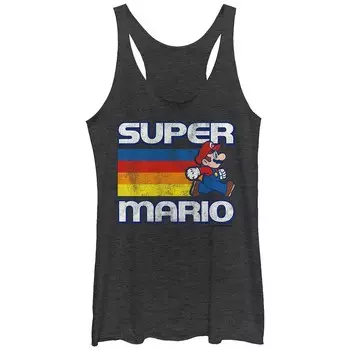 Детская майка Nintendo Super Mario Bros для бега с гоночной спиной Licensed Character, цвет Black Heather