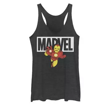 Детская майка с летающим логотипом Marvel Iron Man в стиле чиби Marvel