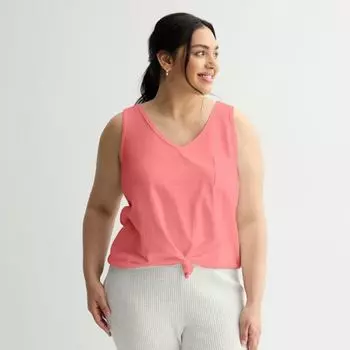 Детская майка с V-образным вырезом и карманом свободного покроя больших размеров So, цвет infused melon