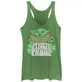 Детская майка The Mandalorian Grogu Pinch Proof Tri-Blend Racerback с рисунком на спине Licensed Character, цвет Envy