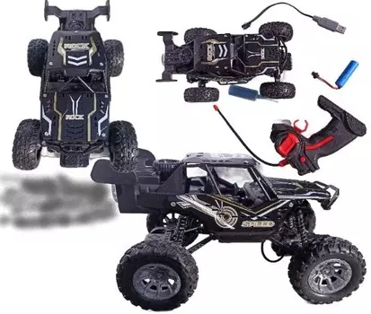 Детская машинка на радиоуправлении DYMI Радиоуправляемая машинка с пультом черная 19х13х13 PakaNiemowlaka