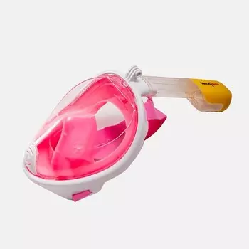 Детская маска для дайвинга, полнолицевое, свободное дыхание Tech Pro, розовый