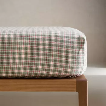 Детская натяжная простыня Zara Home Christmas Check Flannel, зеленый/мультиколор