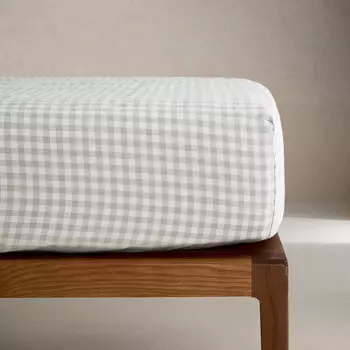 Детская натяжная простыня Zara Home Gingham, голубовато-серый