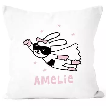 Детская наволочка с именем кролика, подушка с именем супергероя для девочек и мальчиков, персональный подарок для маленьких девочек SpecialMe, белый, 40 см x 40 см