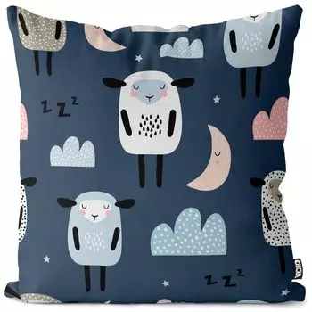 Детская наволочка VOID Good Night Sheep, чехол для подушки, полиэстер, водонепроницаемый, для улицы, для дома, размер подушки: 80 x 80 см