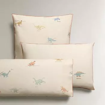 Детская наволочка Zara Home Dinosaur, кремовый