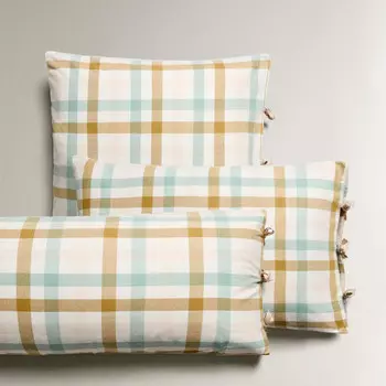 Детская наволочка Zara Home Gingham Flannel, розовый/мультиколор