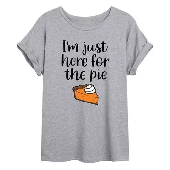 Детская объемная футболка с рисунком «Here For The Pie» в честь Дня благодарения Licensed Character, серый