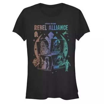Детская облегающая футболка Star Wars Rebel Alliance с неоновыми полароидами и значками Licensed Character