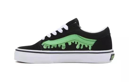 Детская обувь для скейтбординга Vans Old Skool PS, Black/Green