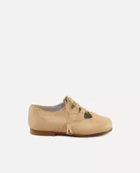 Детская обувь на шнуровке из кожи наппа верблюжьего цвета Eli 1957, коричневый